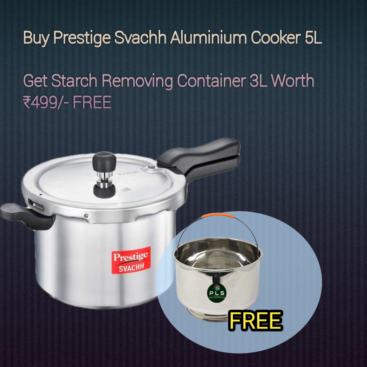 Buy Prestige Svachh Aluminium Cooker 5 L Get Starch Removing