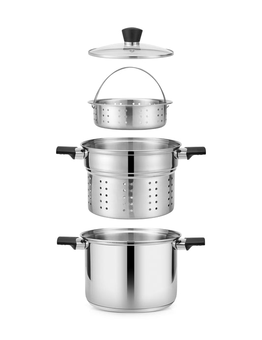 PLS Multi Cook Pot I All In One Multi Rice Pot, ideal for efficient cooking and dishwasher safe.,304 Grade Stainless Steel 