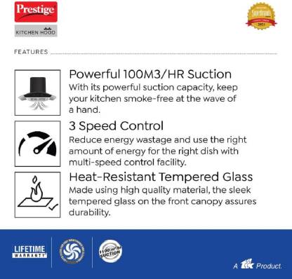 Prestige Oscar 900 Auto-Clean Chimney With Motion Sensor