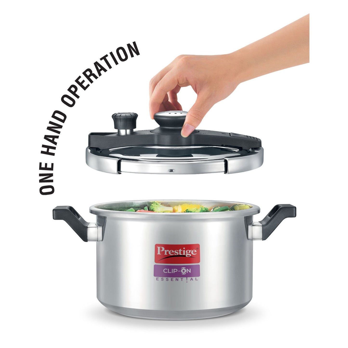 Prestige Clip On Stainlesss Steel Cooker 3L, With Glass Lid