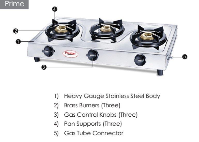 Prestige Prime Stainless Steel 3B Gas Stove