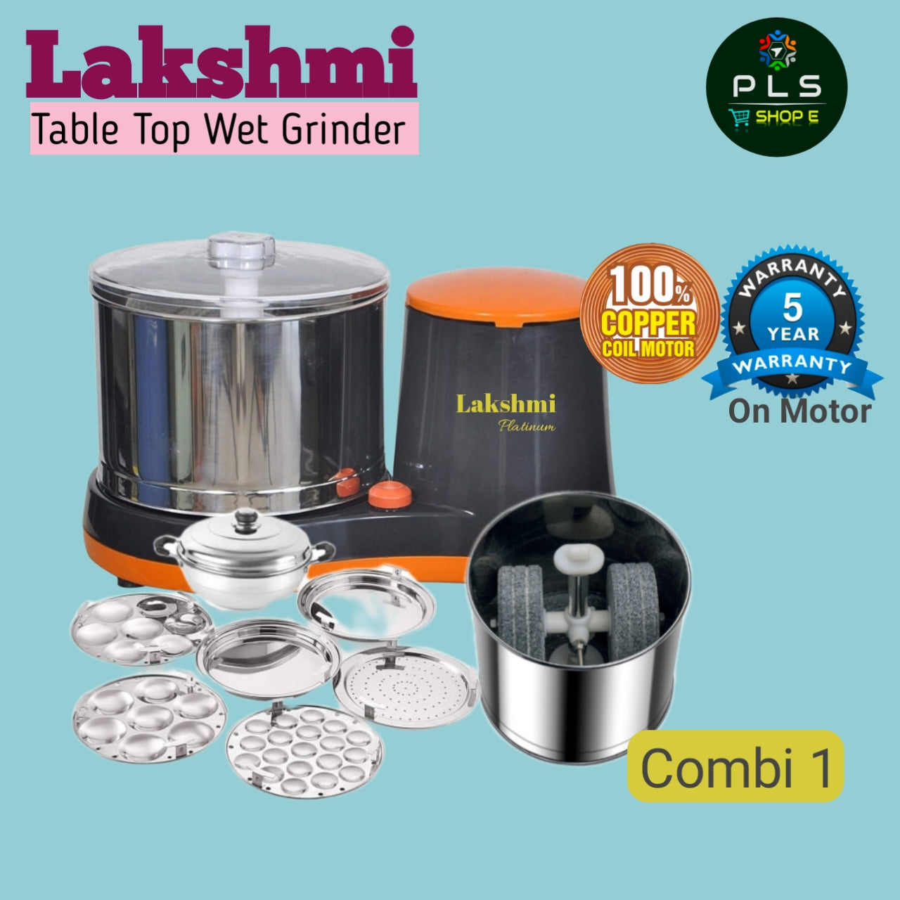 Lakshmi Table Top Wet Grinder Combo Pack