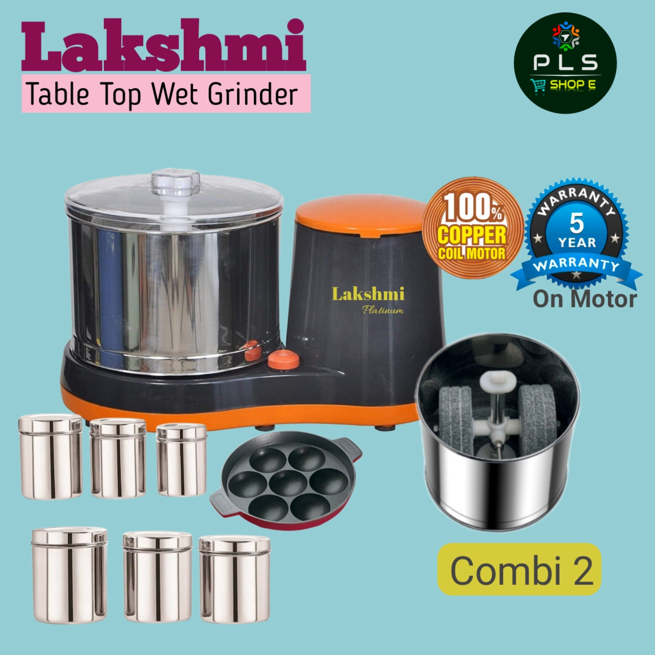 Lakshmi Table Top Wet Grinder Combo Pack