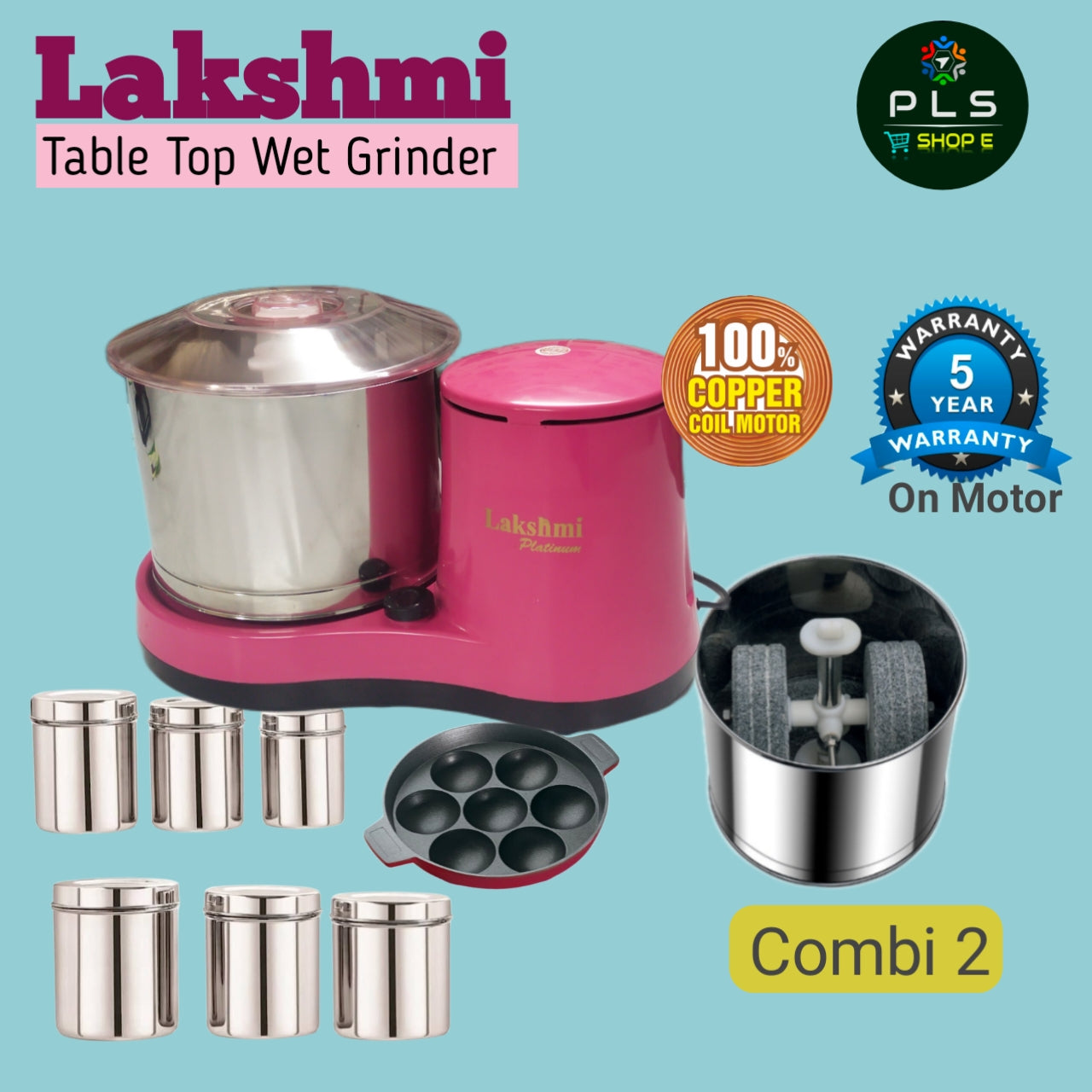 Lakshmi Table Top Wet Grinder Combo Pack