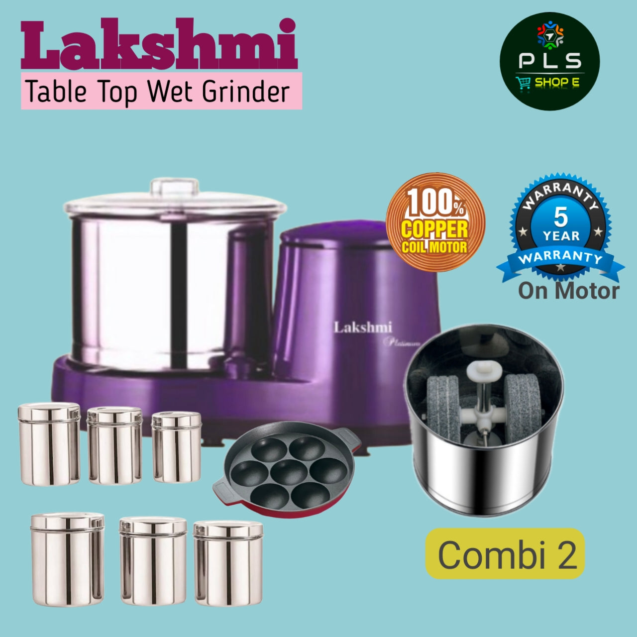 Lakshmi Table Top Wet Grinder Combo Pack