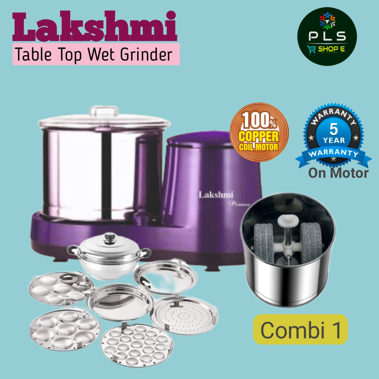 Lakshmi Table Top Wet Grinder Combo Pack