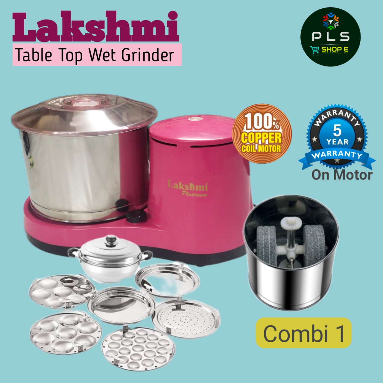 Lakshmi Table Top Wet Grinder Combo Pack