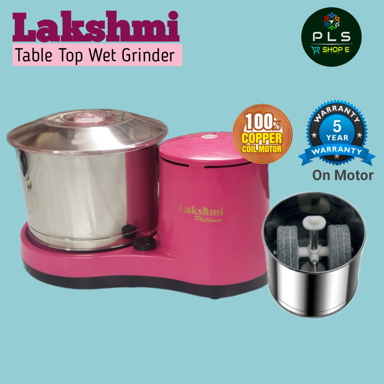 Lakshmi Table Top Wet Grinder 2 Litres With Masala Drum