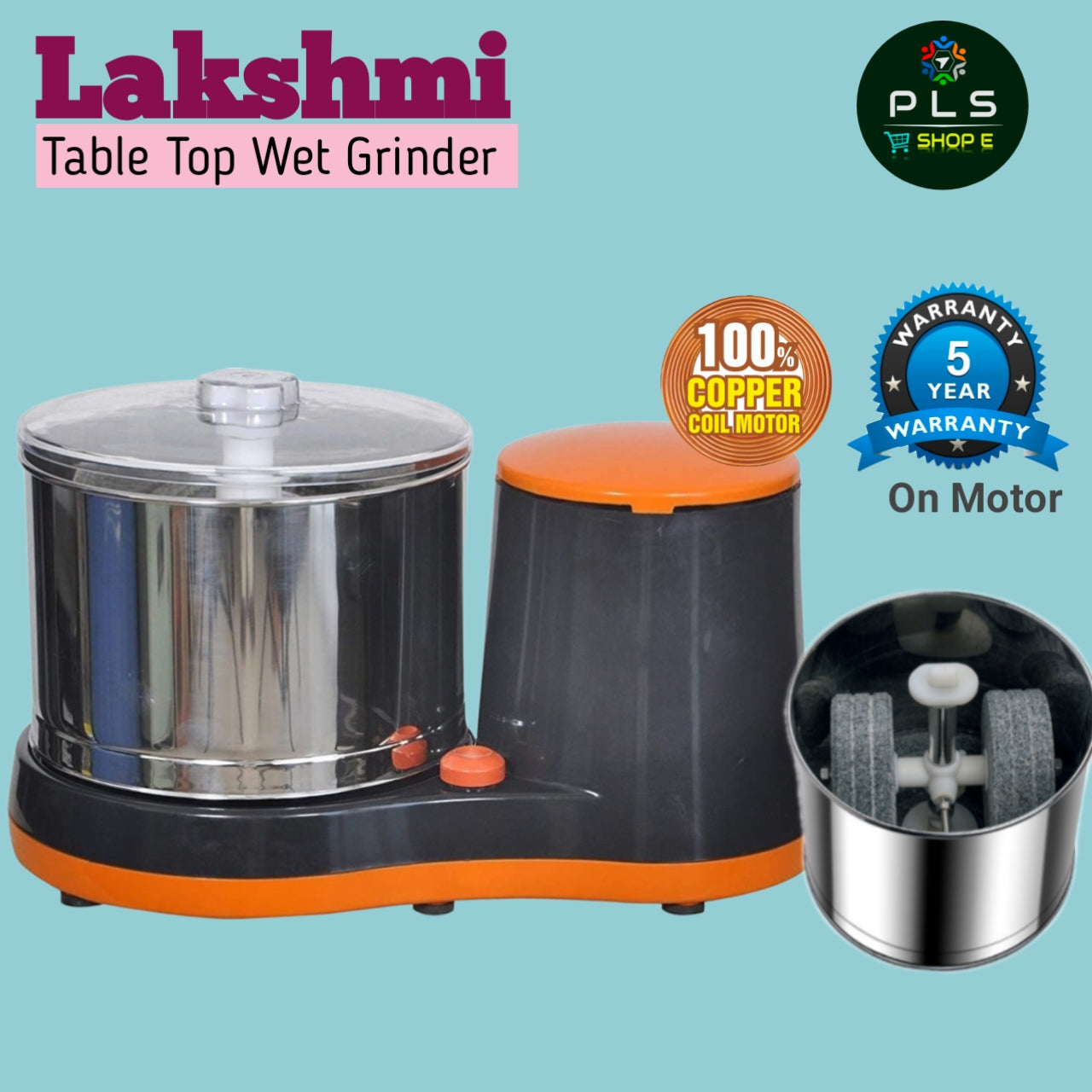 Lakshmi Table Top Wet Grinder 2 Litres With Masala Drum