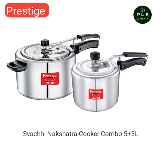 Prestige Nakshatra Svachh Aluminium Cooker Combo 5+3L