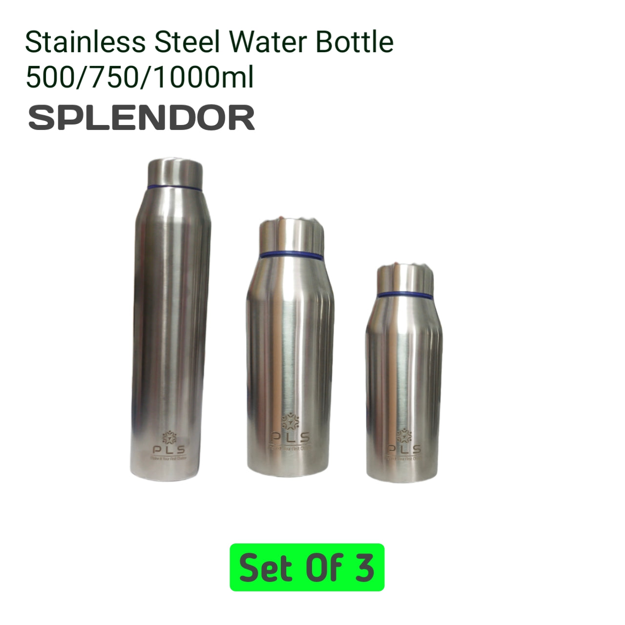 PLS Stainless Steel Water Bottle Combo