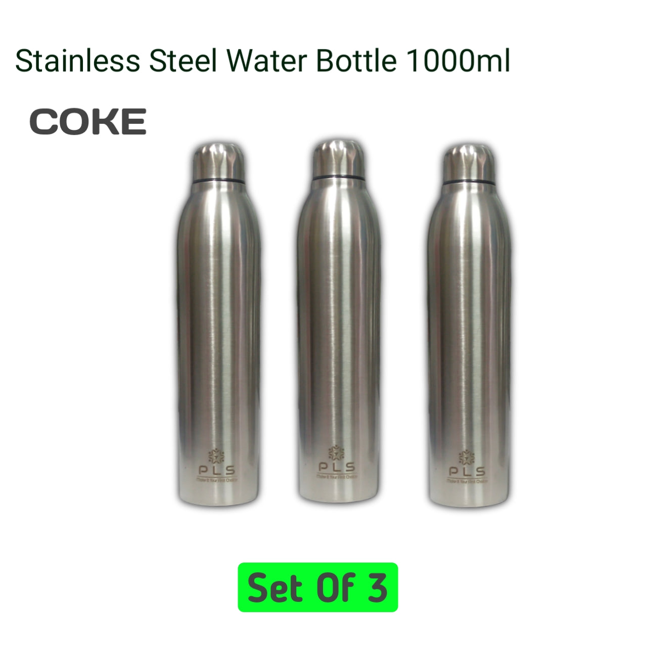 PLS Stainless Steel Water Bottle Combo