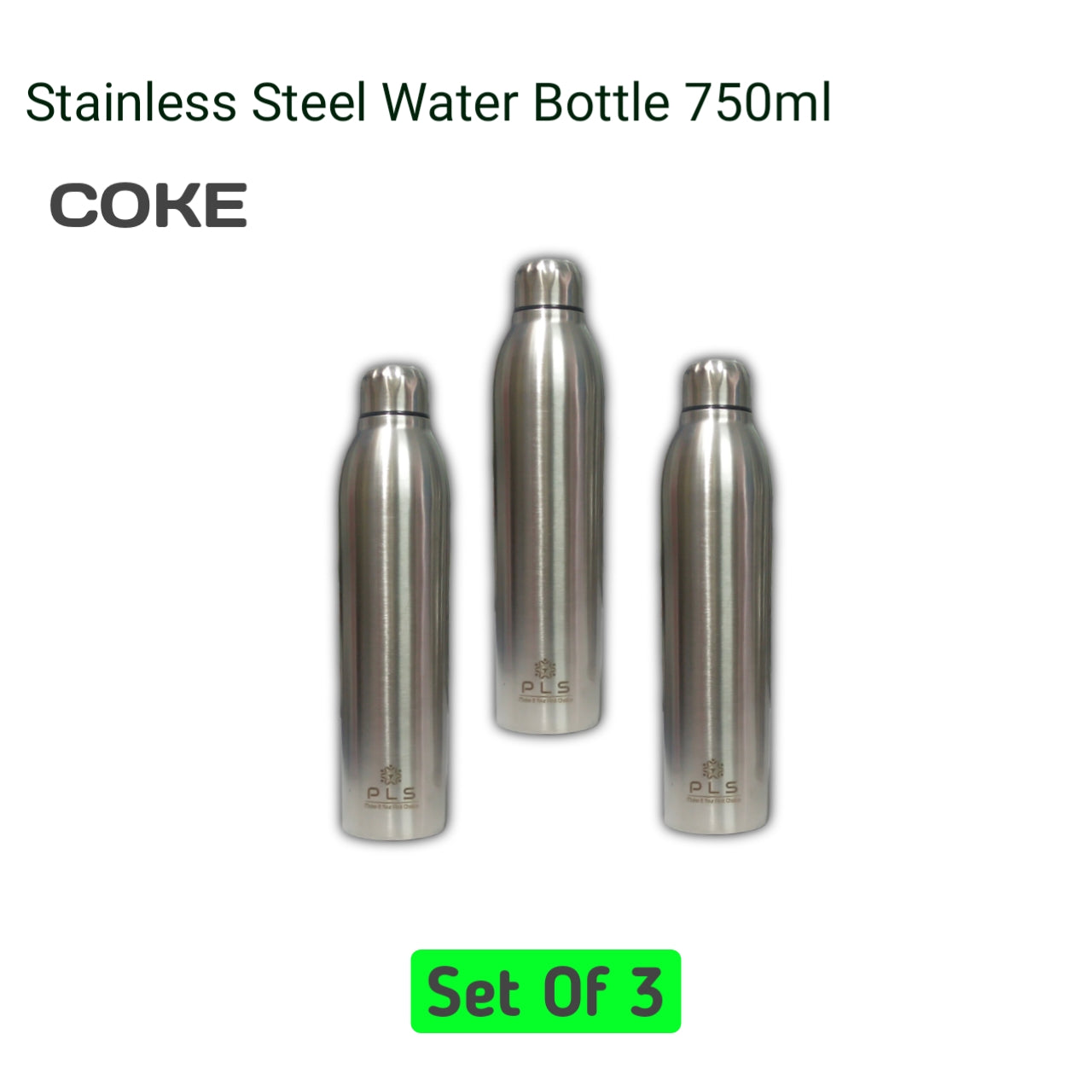 PLS Stainless Steel Water Bottle Combo