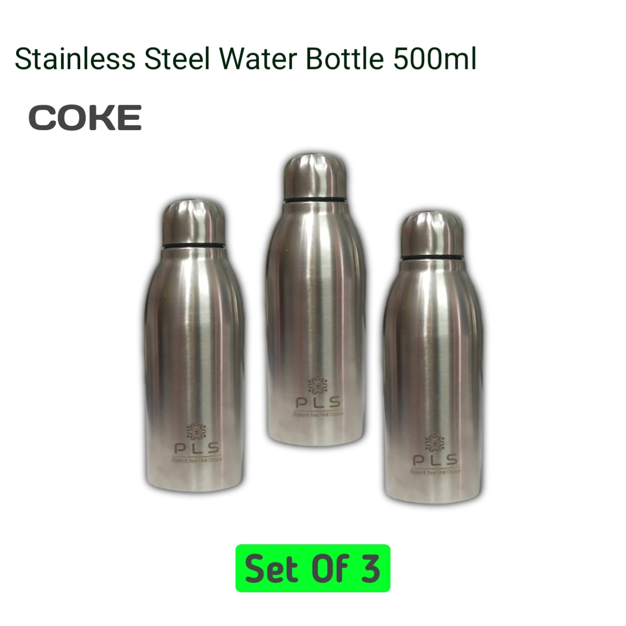 PLS Stainless Steel Water Bottle Combo