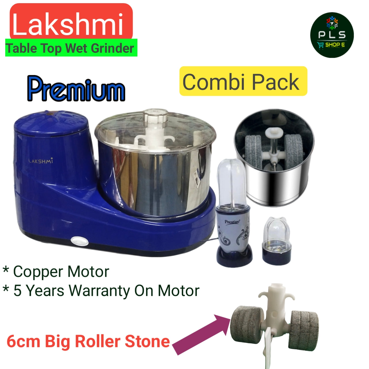 Lakshmi Premium Table Top Wet Grinder Combi Pack