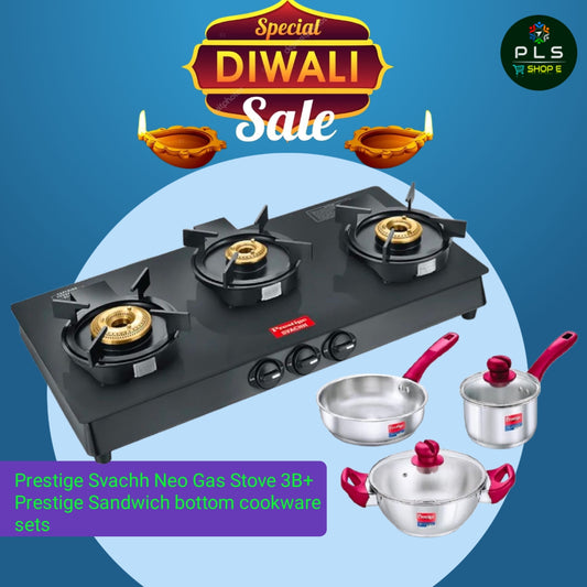 Prestige Svachh Neo Liftable Glass Top Gas Stove 3B, Diwali Offer