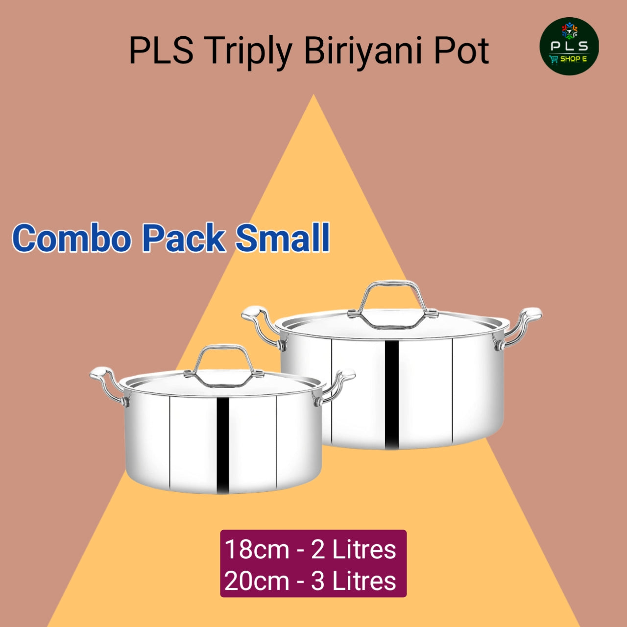 PLS Triply Casserole / Biriyani Pot With Induction Base Combo