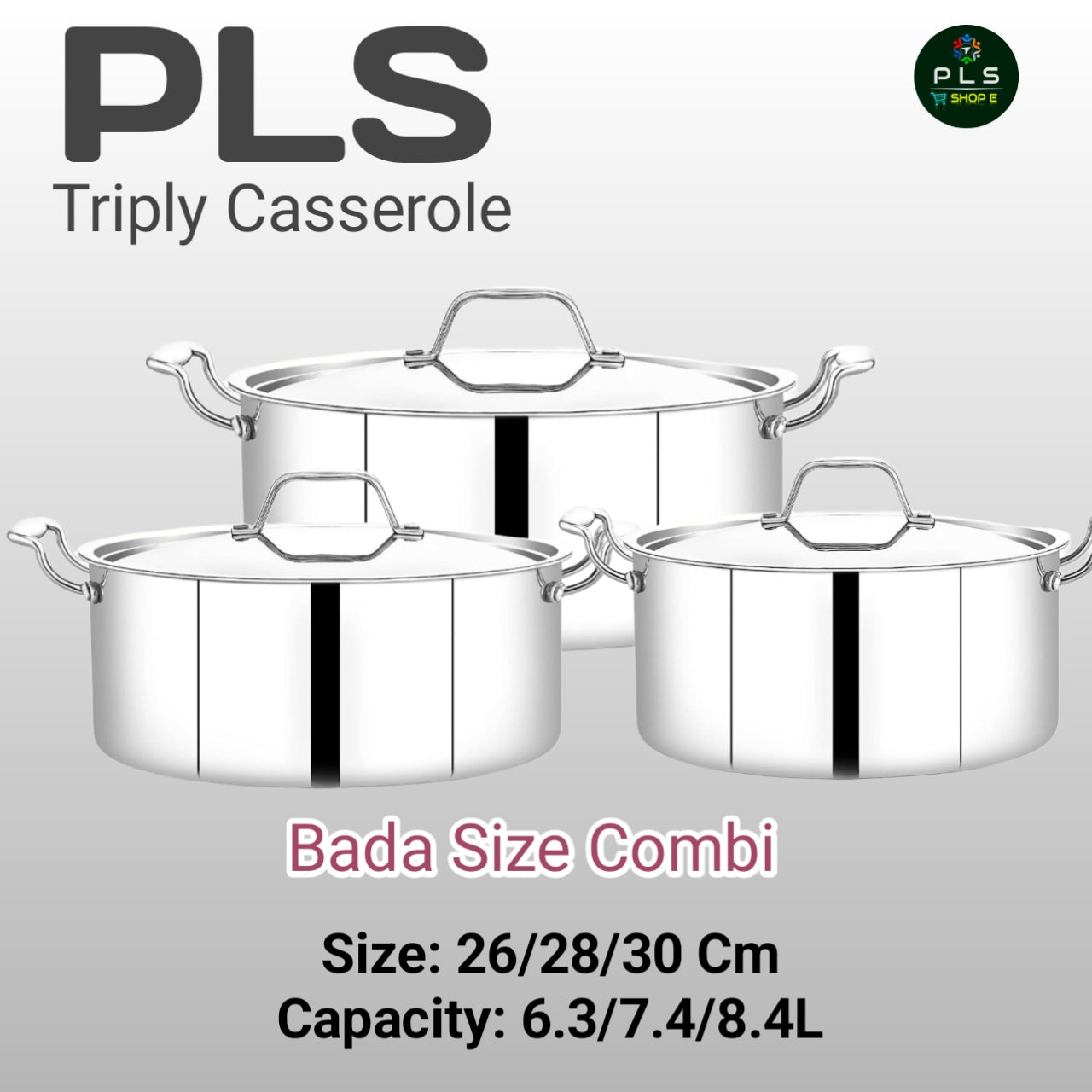 PLS Triply Casserole / Biriyani Pot With Induction Base Combo