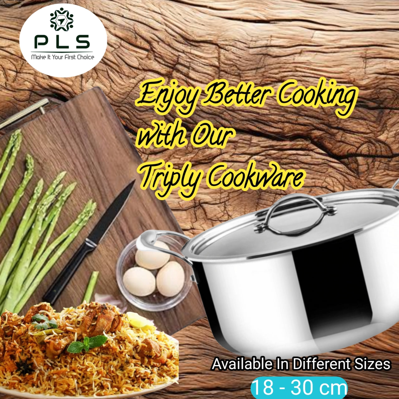 PLS Triply Casserole / Biriyani Pot With Induction Base