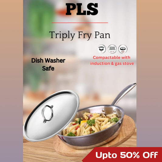 PLS Triply Fry Pan With Induction Base, with Lid