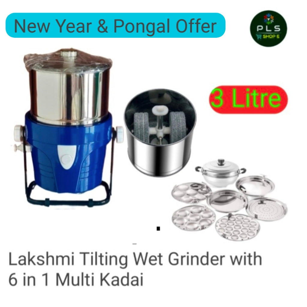 Lakshmi Tilting Wet Grinder 3 L With Masala Drum New Year & Pongal Offer