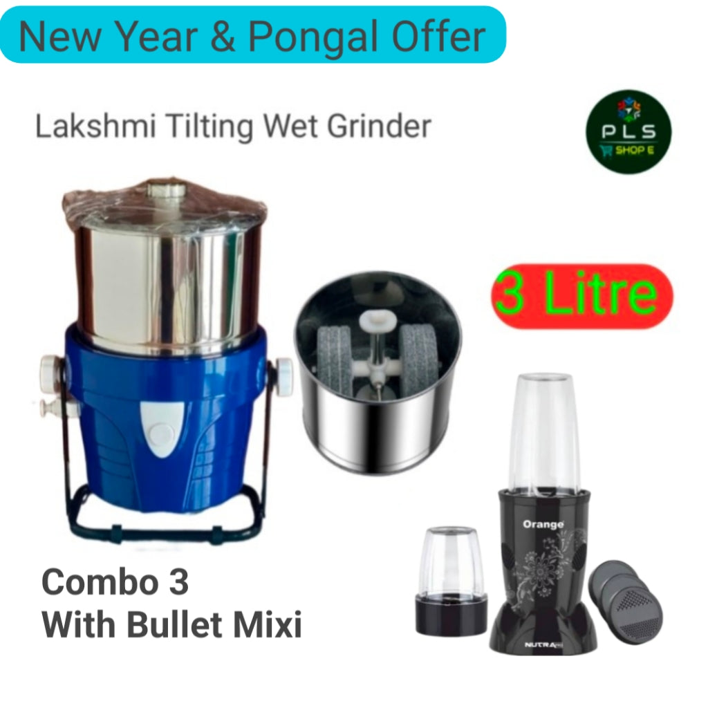 Lakshmi Tilting Wet Grinder 3 L With Masala Drum New Year & Pongal Offer