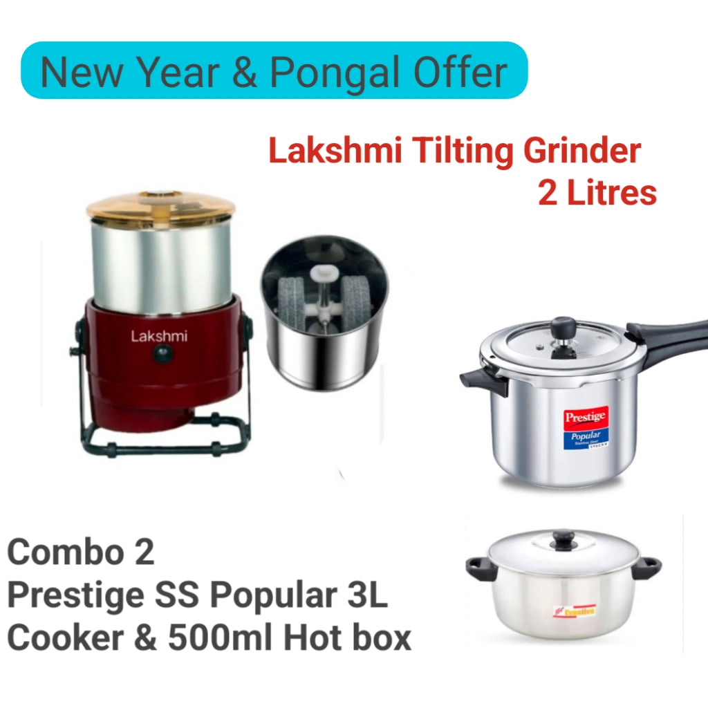 Lakshmi Tilting Wet Grinder 2L With Masala Drum New Year & Pongal Offer