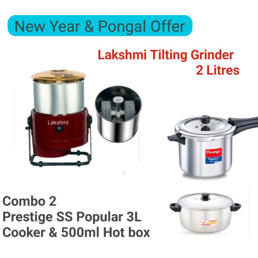 Lakshmi Tilting Wet Grinder 2L With Masala Drum New Year & Pongal Offer