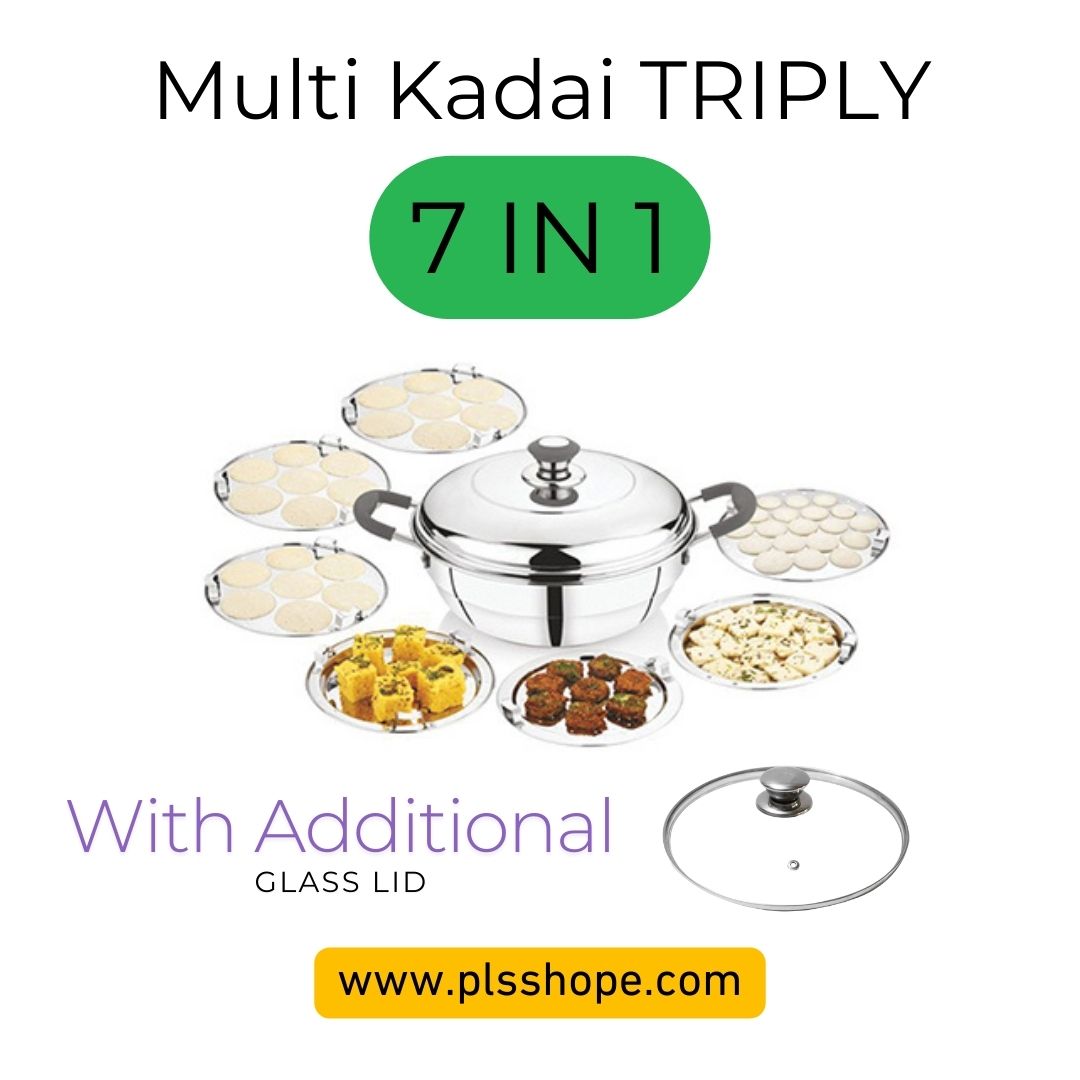 Discover the versatility of the PLS 7 In 1 Multi Kadai With 2 Lids for effortless cooking and meal prep at home.