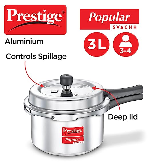 Prestige Popular Svachh Aluminium Pressure Cooker 3 Ltr