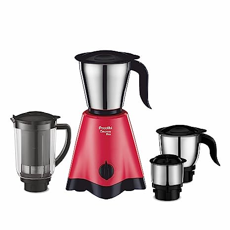 Preethi Crown Plus MG-258 Mixer Grinder, 600 Watt, White & Purple, 4 Jars - Super Extractor Juicer Jar