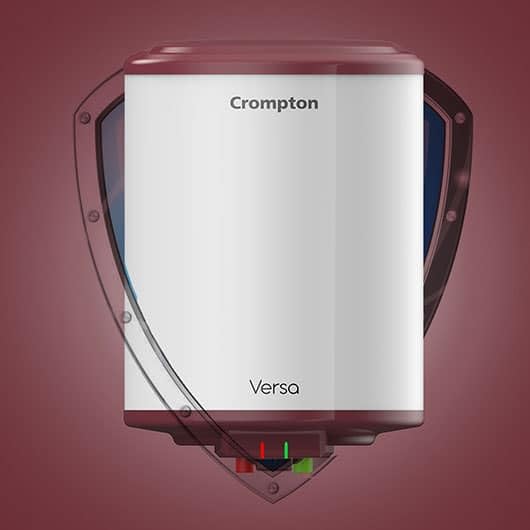 Crompton Versa Aswh-3510 10 L 5 Star Rates Storage Wall Water Heater(Geyser) With Free Installation (Superior Glasslined Technology, White, Maroon)