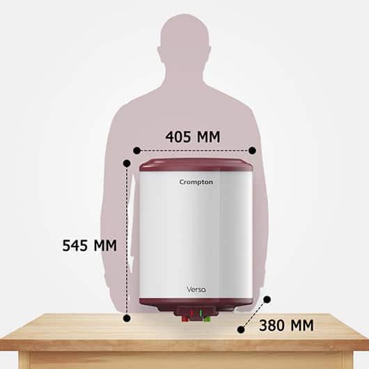 Crompton Versa Aswh-3510 10 L 5 Star Rates Storage Wall Water Heater(Geyser) With Free Installation (Superior Glasslined Technology, White, Maroon)