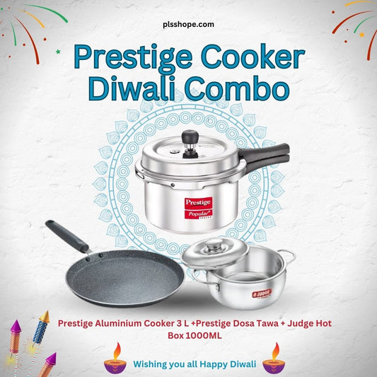 Prestige Popular Aluminum Cooker 3 L Diwali Combo 2024