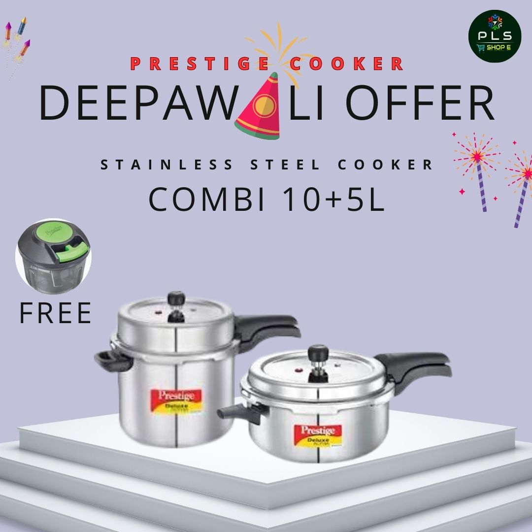 Prestige Stainless Steel Svachh Cooker Diwali Combo( 10 + 5L)