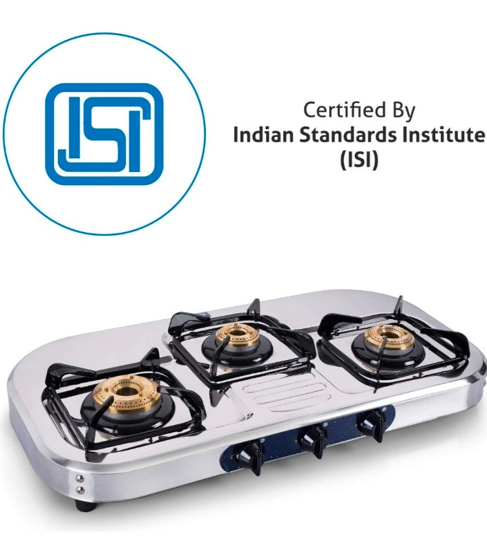 Glen Stainless Steel 3 Burner Gas Stove