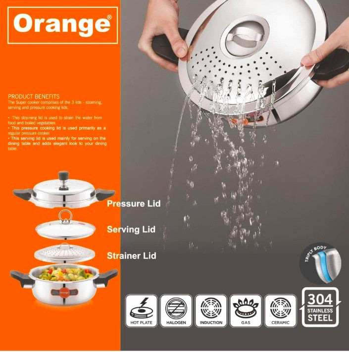 Orange Triply Multi Utility 3.5Litre Cooker