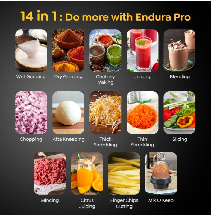 Prestige Endura Pro 1000Watts , 14 in 1 Mixer Grinder