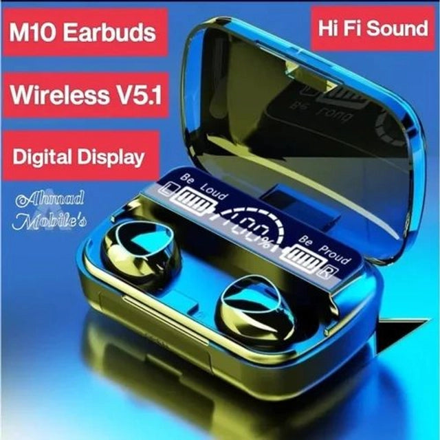 M10 Wireless Bluetooth Earbuds with LED Display (Black)