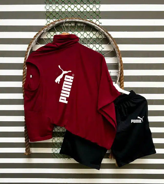 Printed Tracksuit for Men (Red & Black, M)