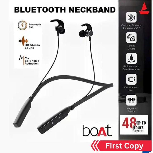 boAt Wireless Bluetooth V5.3 in-Ear Neckband (Black)