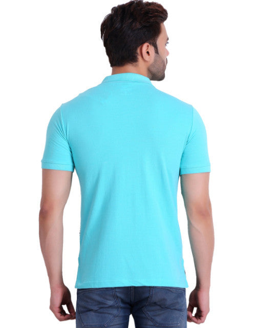 Men Light Green Polo T-Shirt