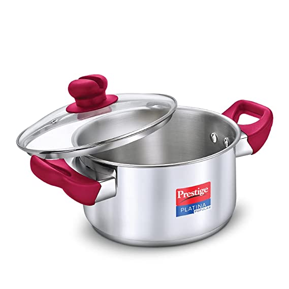 Prestige Platina Popular Casserole Red Handle