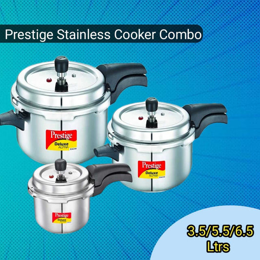 Prestige Stainless Steel Svachh  Cooker Combo-3( 3.5+5.5+6.5L)