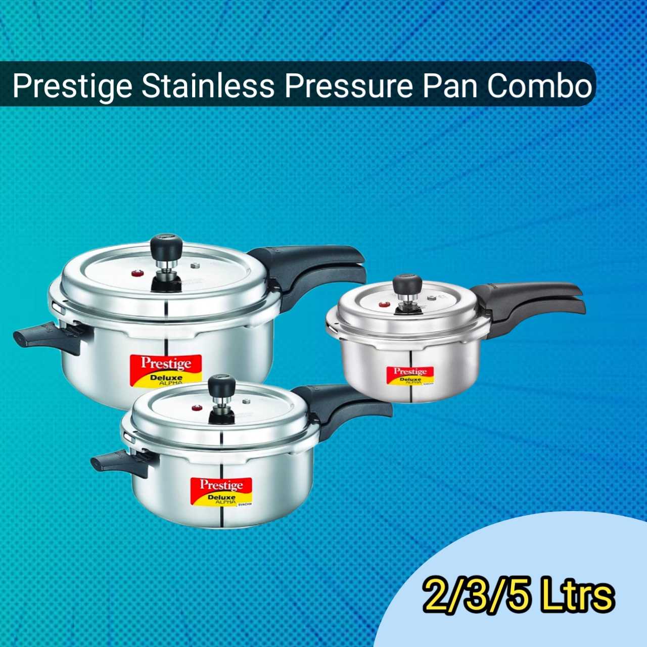 Prestige Stainless Steel Svachh Pressure Pan Combo-2( 2+3+5L)