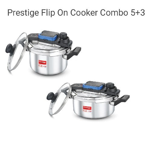 Prestige Flip On Stainless Steel Cooker Combo 5+3