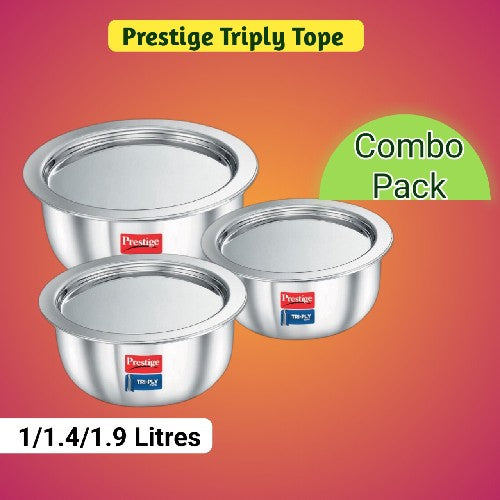 Prestige Triply Tope With Lid Combo Pack