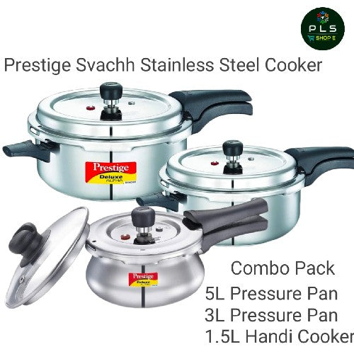 Prestige Svachh Stainless Pressure Pan Combo 3