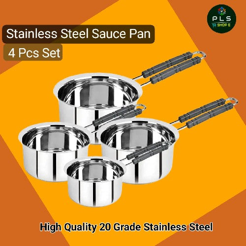 PLS Stainless Steel 20G Sauce Pan 4 Pcs Set