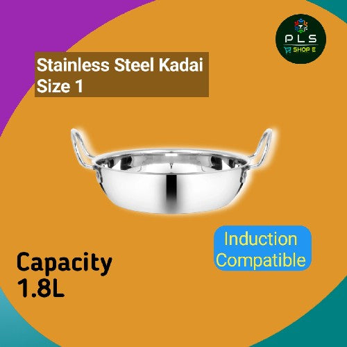 PLS Stainless Steel Kadai, 20 Gauge